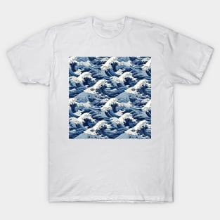 Ephemeral Crests: Hokusai Waves Reimagined T-Shirt